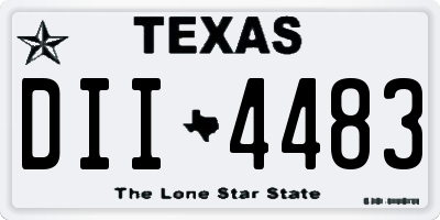 TX license plate DII4483