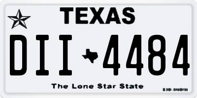 TX license plate DII4484