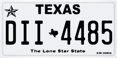 TX license plate DII4485