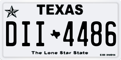 TX license plate DII4486