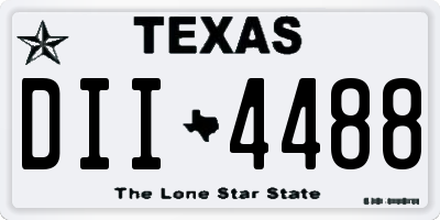 TX license plate DII4488