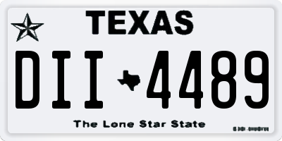 TX license plate DII4489