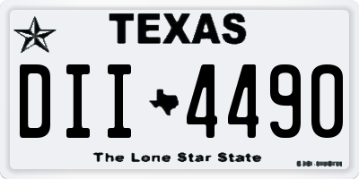 TX license plate DII4490