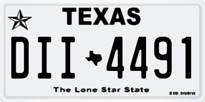 TX license plate DII4491
