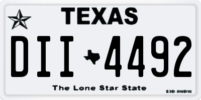 TX license plate DII4492