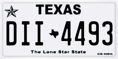 TX license plate DII4493