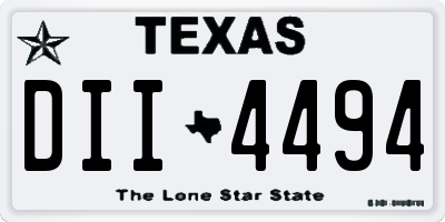 TX license plate DII4494