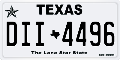 TX license plate DII4496