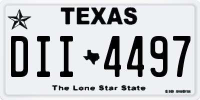 TX license plate DII4497