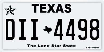 TX license plate DII4498