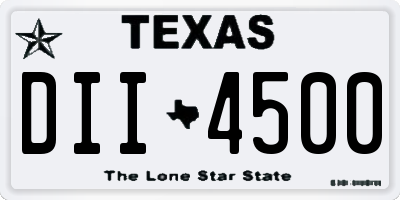 TX license plate DII4500