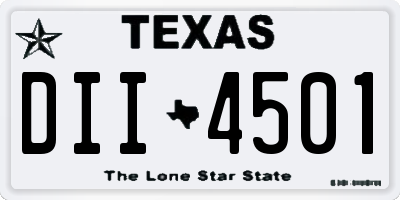 TX license plate DII4501