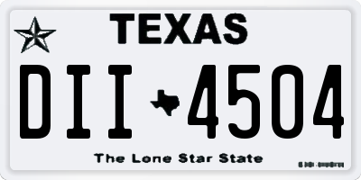 TX license plate DII4504