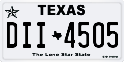 TX license plate DII4505