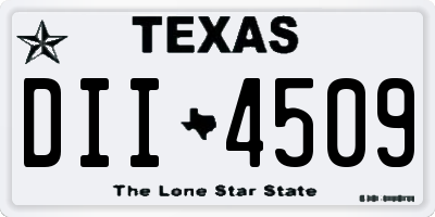 TX license plate DII4509