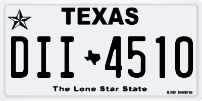 TX license plate DII4510