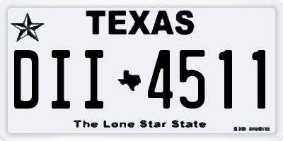 TX license plate DII4511