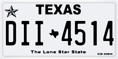 TX license plate DII4514