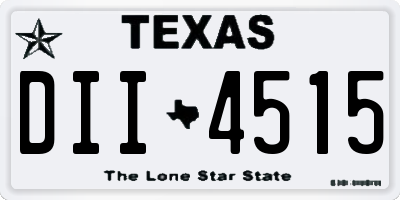 TX license plate DII4515