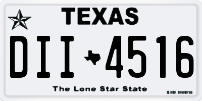 TX license plate DII4516