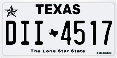 TX license plate DII4517
