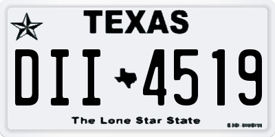 TX license plate DII4519