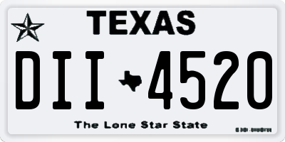TX license plate DII4520