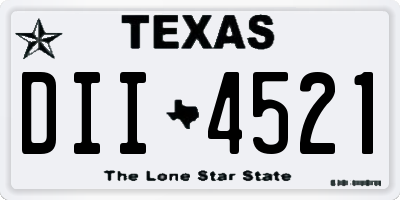 TX license plate DII4521