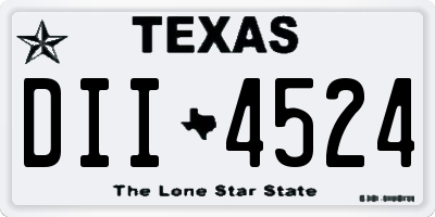 TX license plate DII4524