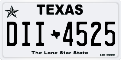 TX license plate DII4525