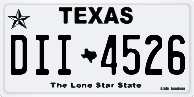 TX license plate DII4526