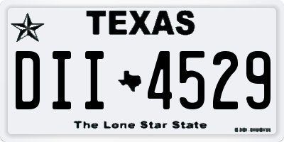 TX license plate DII4529