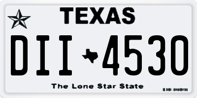 TX license plate DII4530