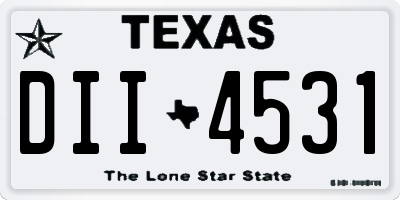 TX license plate DII4531