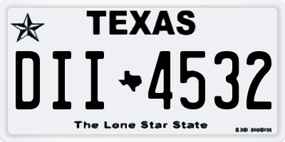 TX license plate DII4532
