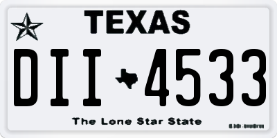 TX license plate DII4533
