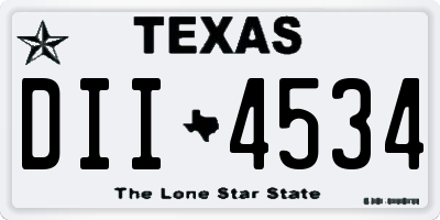 TX license plate DII4534