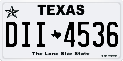 TX license plate DII4536