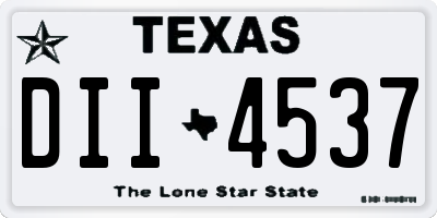 TX license plate DII4537