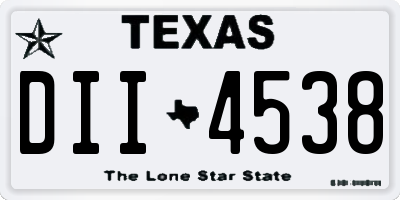 TX license plate DII4538