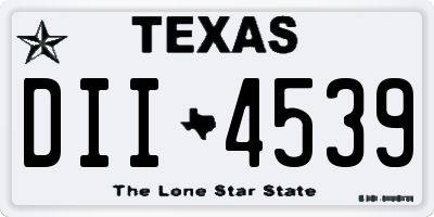 TX license plate DII4539