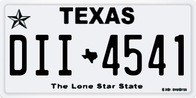 TX license plate DII4541