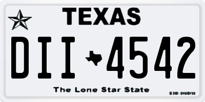 TX license plate DII4542