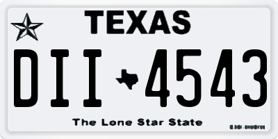 TX license plate DII4543