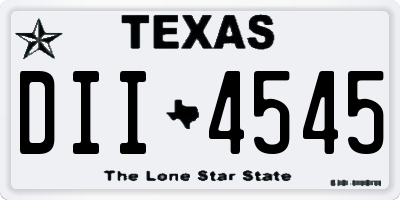 TX license plate DII4545