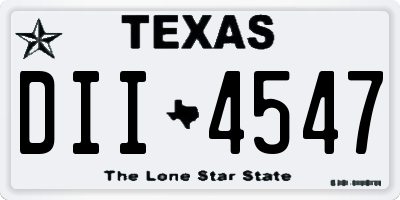 TX license plate DII4547