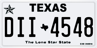 TX license plate DII4548