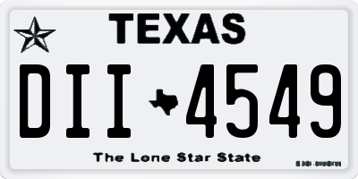 TX license plate DII4549