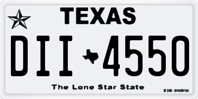 TX license plate DII4550