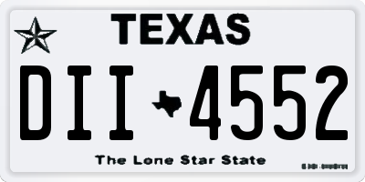 TX license plate DII4552